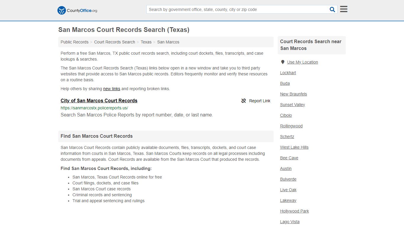 San Marcos Court Records Search (Texas) - County Office