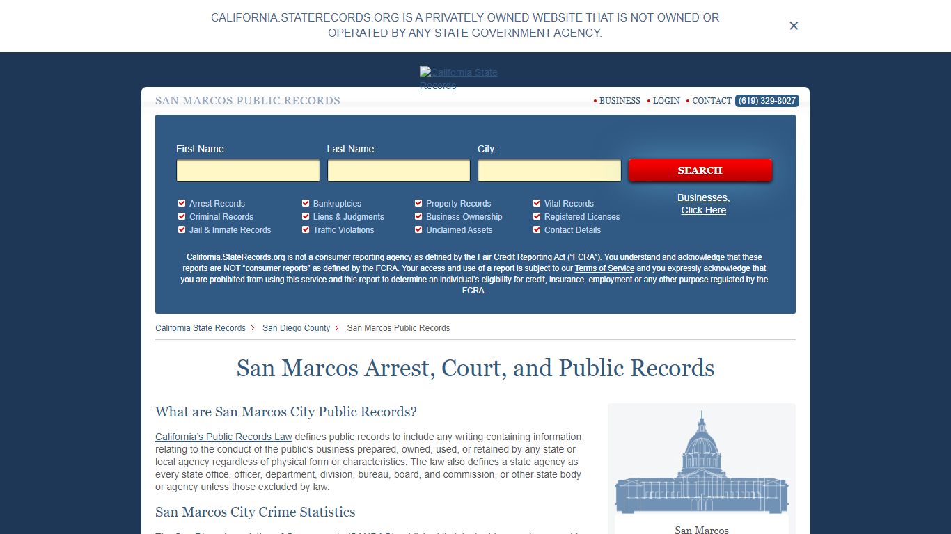 San Marcos Arrest, Court, and Public Records