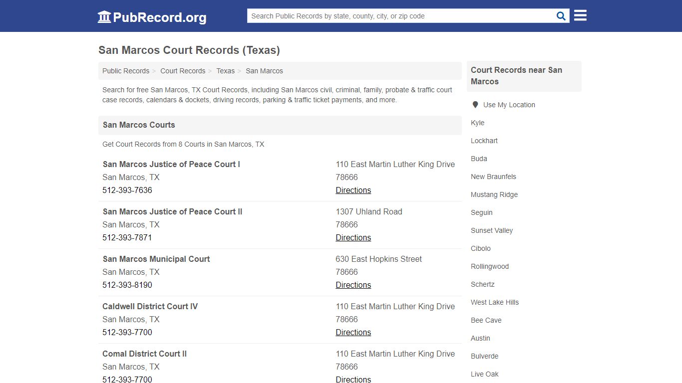 Free San Marcos Court Records (Texas Court Records) - PubRecord.org