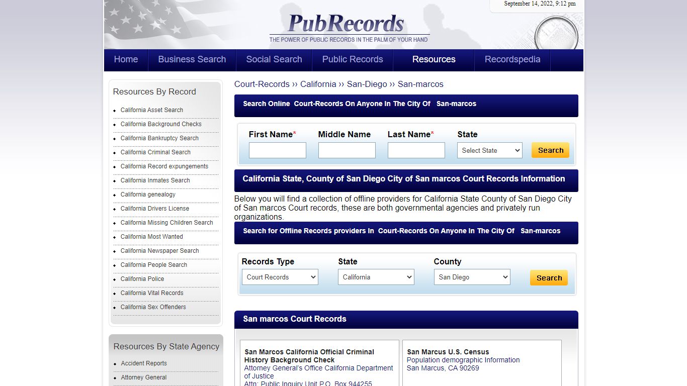 San marcos, San Diego County, California Court Records - Pubrecords.com